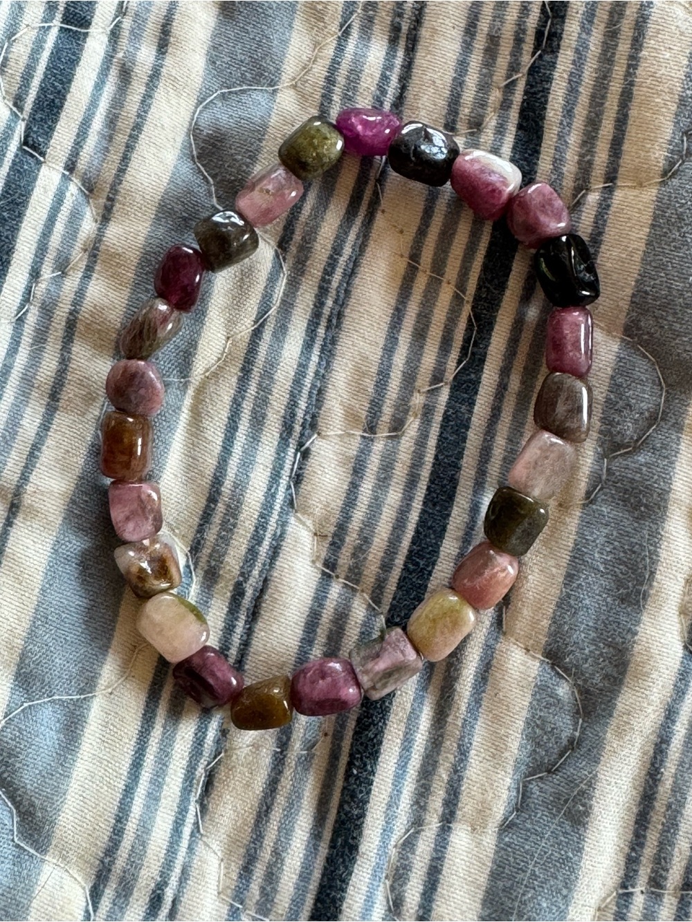 Multicolor Tourmaline Beaded Stretch Bracelet - Women Jewelry